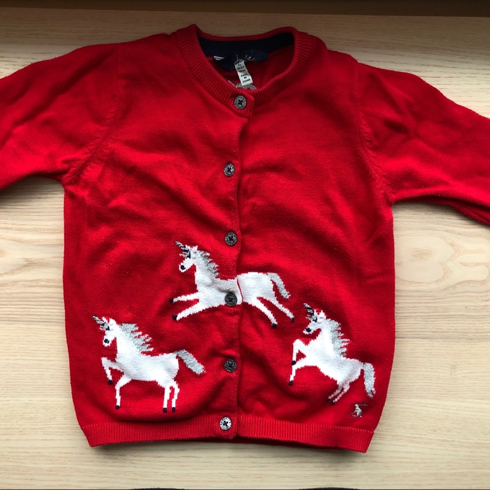 Red Unicorn Cardigan from Joules